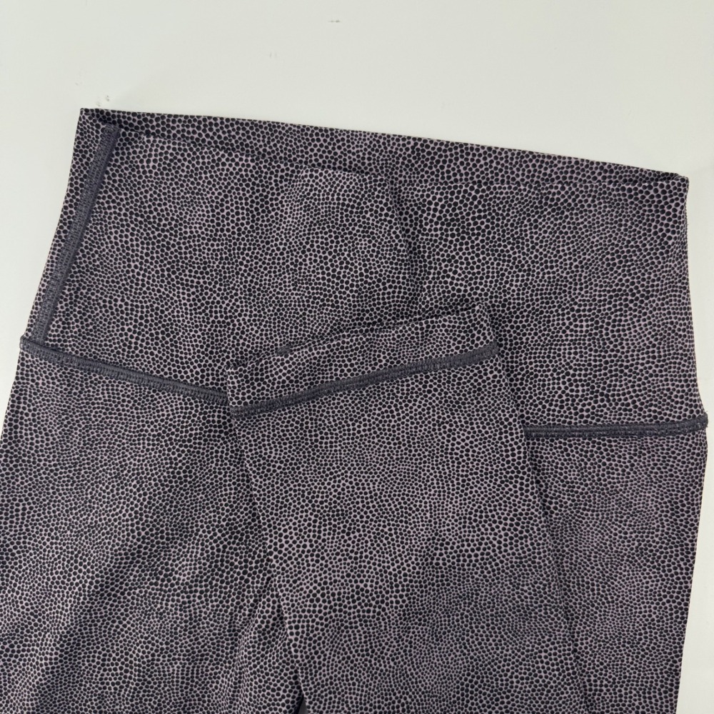 Lululemon Wunder Under Crop Leggings Women 4 Purple Black Dot High-Rise Luxtreme